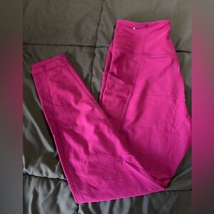 Old Navy Women's Fuchsia Ribbed Powersoft Leggings